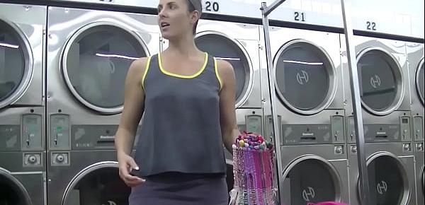  Helena Price Public Laundry Upskirt Flashing Tease! Exhibitionist MILF Vs College Voyeur at the laundry! (Part1)